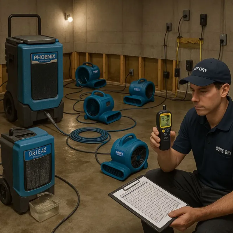 Structural Drying and Dehumidification process in Whitwell, TN